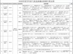 新疆：2020年度空軍招飛初復(fù)選檢測(cè)日程安排